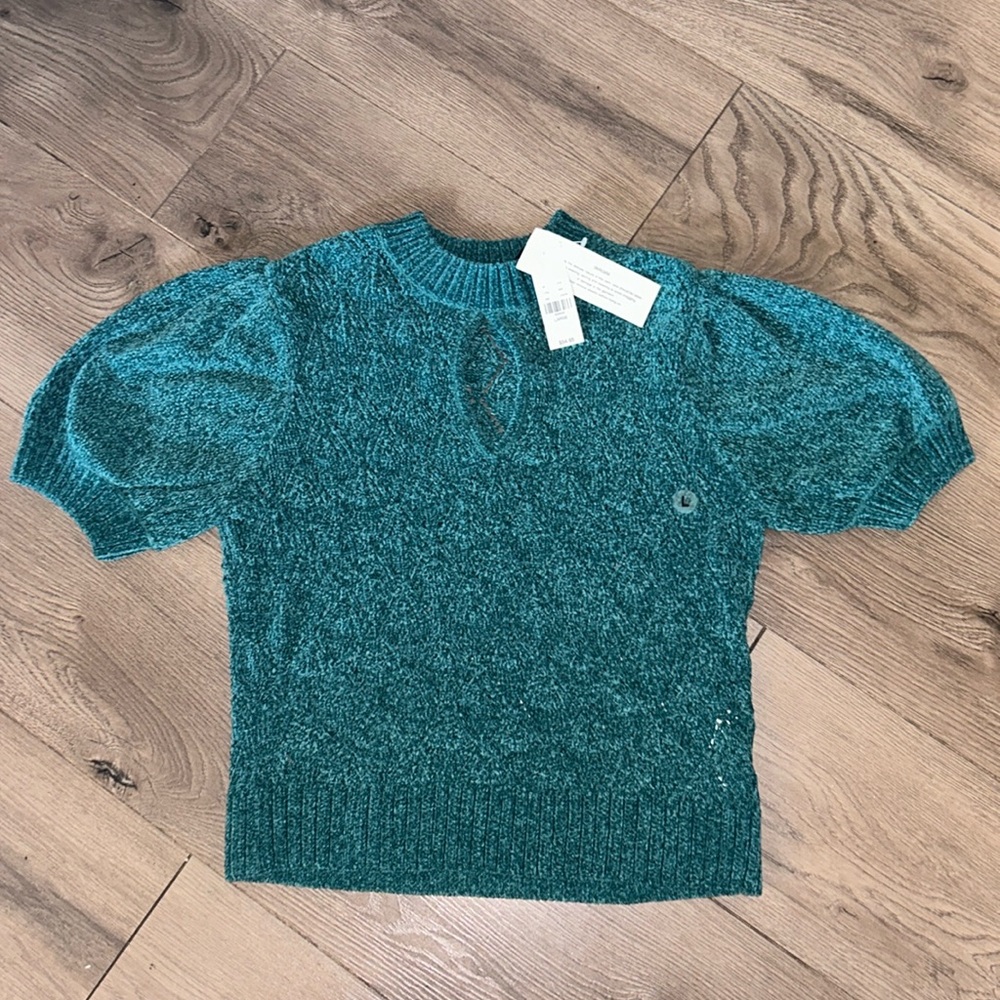NY&Company Soft Keyhole Short Sleeve Sweater size Large NWT